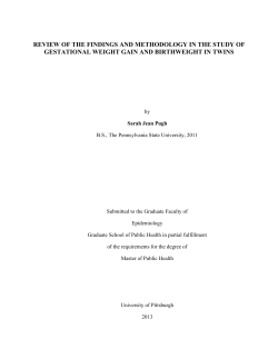 Review of the findings and methodology in the study of gestational