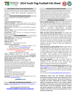 2014 Youth Flag Football Info Sheet 2014 Youth Flag Football Info