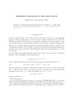 FORBIDDEN SUBGRAPHS IN THE NORM GRAPH 1