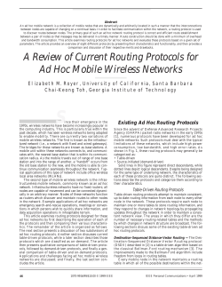 A Review of Current Routing Protocols for Ad Hoc