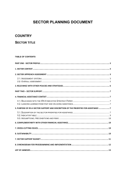 IPA II Sector Planning Document