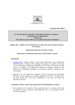 Circular 0014/2013 - Department of Education and Skills