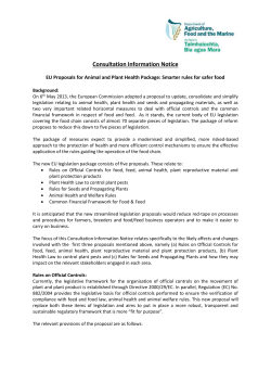 EU Proposals for Animal and Plant Health Package