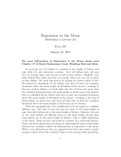 Handout: Regression to the Mean