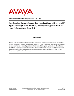 Configuring Sample Screen Pop Applications with Avaya IP Agent