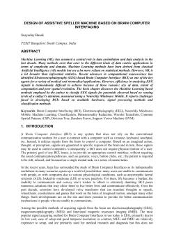DESIGN OF ASSISTIVE SPELLER MACHINE BASED ON BRAIN