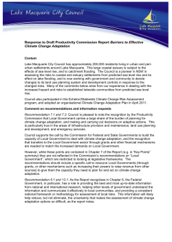 Lake Macquarie City Council - Barriers to Effective Climate Change