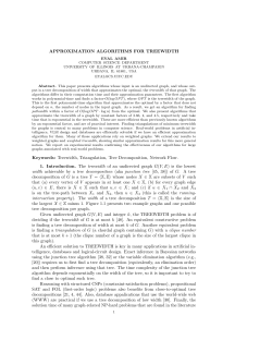 APPROXIMATION ALGORITHMS FOR TREEWIDTH Keywords