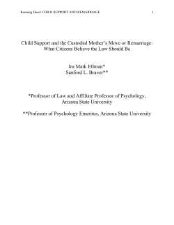 Child Support and the Custodial Mother`s Move or Remarriage