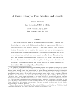 A Unified Theory of Firm Selection and Growth"