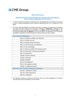 CME Clearing Europe ISDA/FIA Europe Client