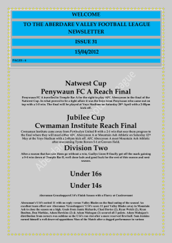 to the aberdare valley football league newsletter