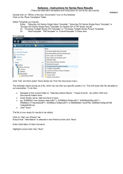 Instructions for entering Race Results onto