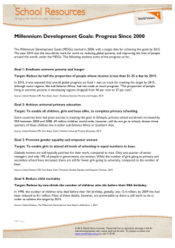 Millennium Development Goals: Progress Since 2000