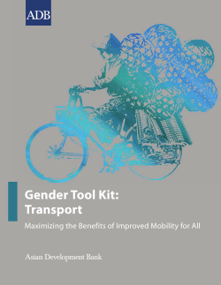 Gender Tool Kit: Transport&mdash;Maximizing the Benefits of Improved