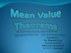 Mean Value Theorems