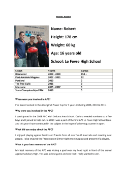 Stage 1 Integrated Learning: Task 7 Profile: Robert Young