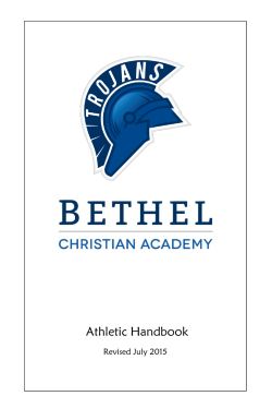 Athletic Handbook - Bethel Christian Academy