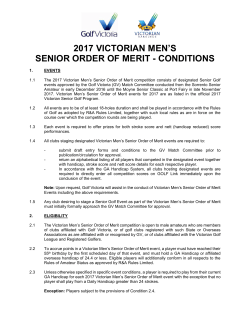 2017 victorian men`s senior order of merit - conditions