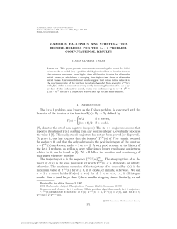 MAXIMUM EXCURSION AND STOPPING TIME RECORD