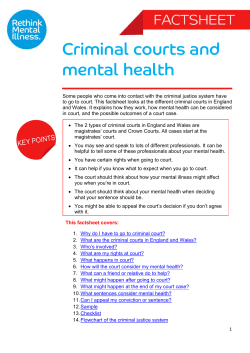 Criminal courts and mental health