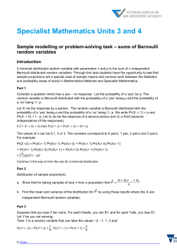 Sample modelling or problem solving sum of Bernoulli random