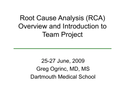 2007 Dartmouth CLARION Root Cause Analysis