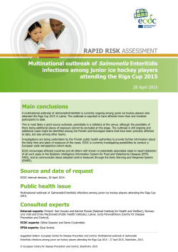 Rapid Risk Assessment - European Centre for Disease Prevention