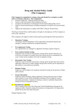 Drug and Alcohol Policy Template