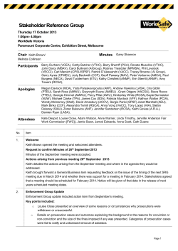 Stakeholder Reference Group - Employers