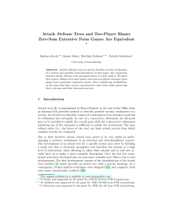 Attack&ndash;Defense Trees and Two-Player Binary Zero-Sum