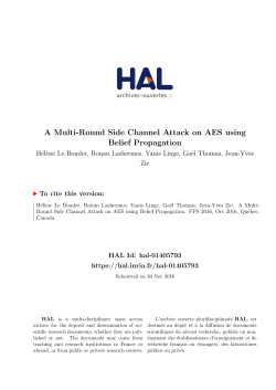 A Multi-Round Side Channel Attack on AES using Belief - HAL