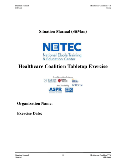 Ebola Tabletop Exercise Template