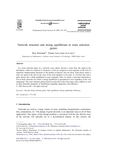 N etwork structure and strong equilibrium in route