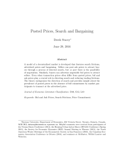 Posted Prices, Search and Bargaining - Economics