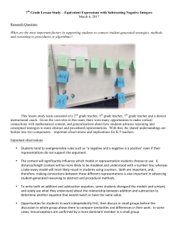 Equivalent Expressions with Subtracting Negative Integers March 6