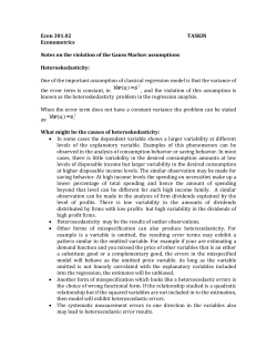 Econ 301.02 TASKIN Econometrics Notes on the violation of the