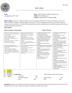 Math II+ Syllabus
