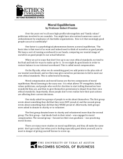 Moral Equilibrium - Ethics Unwrapped