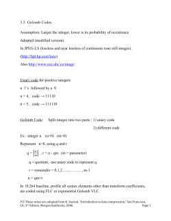 Golomb Codes