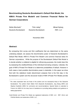Benchmarking Deutsche Bundesbank`s Default Risk Model, the
