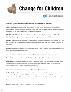 Additional Fundraising Ideas- Use one of ours or come up with your