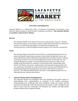 Market Rules and Regulations - Lafayette Market at the Horse Farm