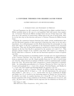 A CONVERSE THEOREM FOR HILBERT