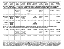 2016 Block Schedule (New Players and Arts)
