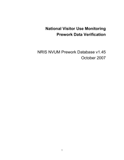National Visitor Use Monitoring Data Verification