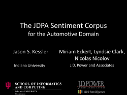 The ICWSM 2010 JDPA Corpus for the Automotive