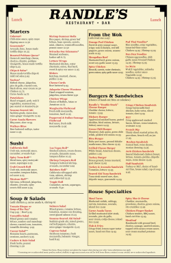 Lunch - John Randle`s Restaurant