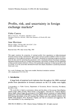 Profits, risk, and exchange markets* uncertainty in foreign