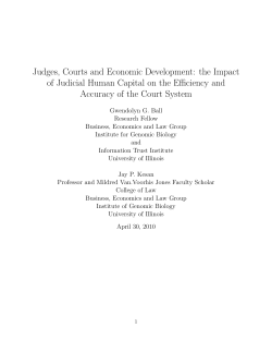 Judges, Courts and Economic Development: the